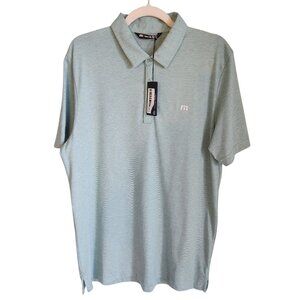 Travis Mathew Shirt Green Men's Large Zinna Polo Short Sleeve Pima Cotton Blend
